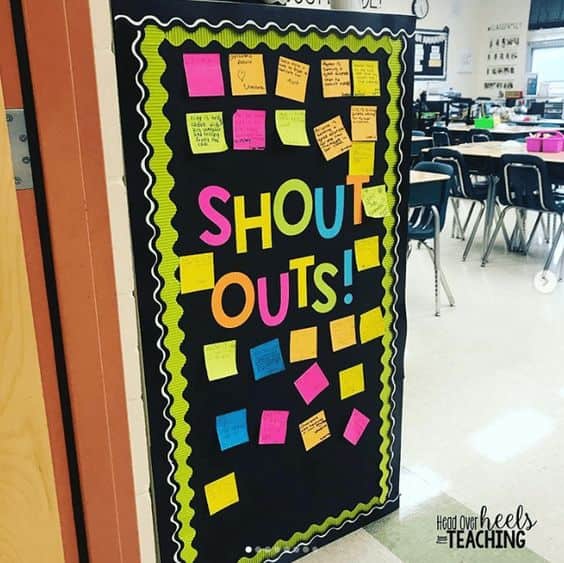 classroom door shout outs display