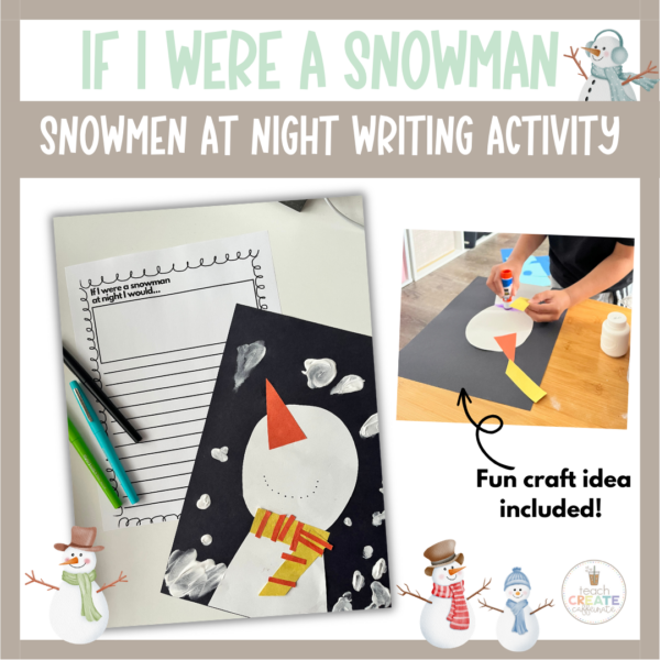 Snowman At Night Creative Writing Activity & Craft If I Were a Snowman at Night